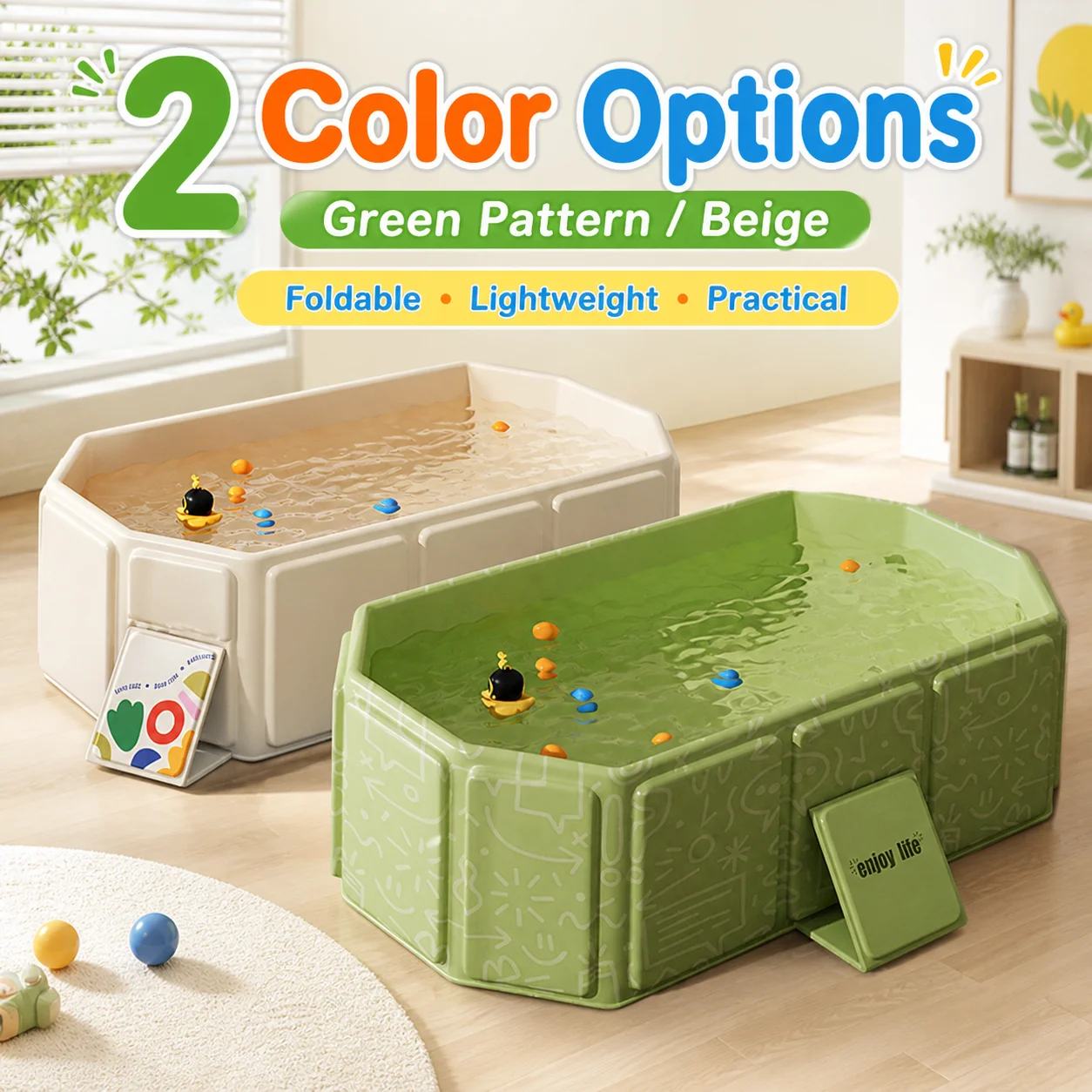 Baby Bath Tub Foldable - Vasca da Bagno Pieghevole per Neonati,