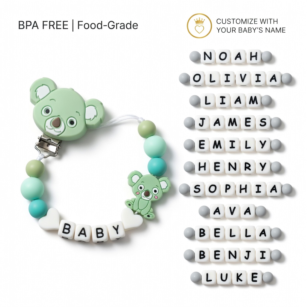 Baby Pacifier Clip - Catenella Portaciuccio in Silicone Personalizzabile con